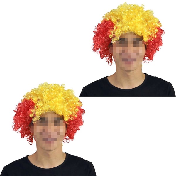 2st National Flag Short Curly Wig World Cup Short Curly Flag