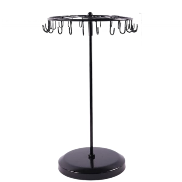 Roterende Halskædeholder Smykkeorganiseringsdisplaystand 33 cm - Sort