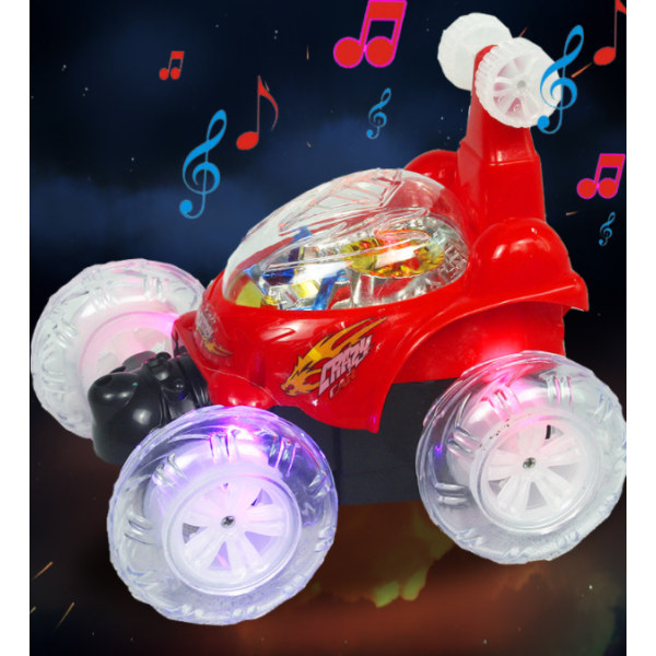 Barns fjärrstyrd bil, fjärrstyrd stuntbil (röd)