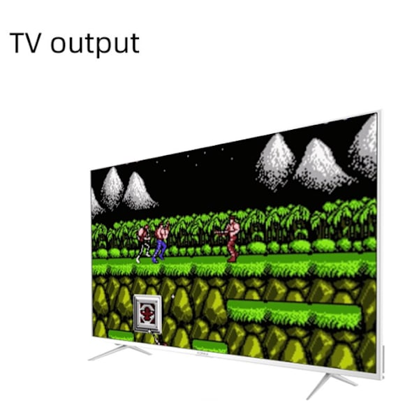 Harmaa ja valkoinen koneverkko TV-pelikonsoli mini 8 bit