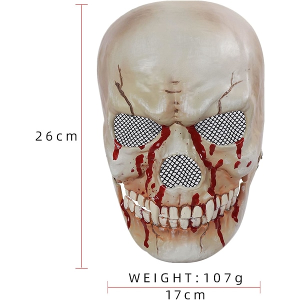 XUJAIOLQP l?ikuttava halloween-naamio liikkuvalla leukaluulla, pelottava aikuisten naamio liikkuvalla suulla cosplay-juhliin syntymäpäivä halloween-juhlatarvikkeisiin