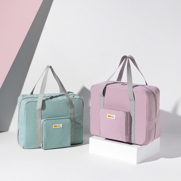 Hopfällbar resväska duffelväska tote väska handbagage (gul)