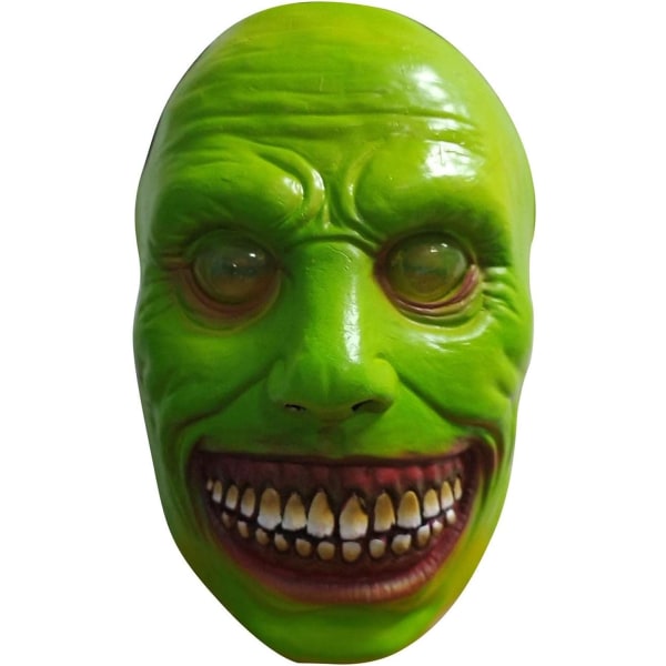 Roliga masker for voksne Halloween Latex Halloween Mask Halloween Masker Skr?mmande 3D Skalle Huvudmaske Green (Not Glowing) 22x18x7cm