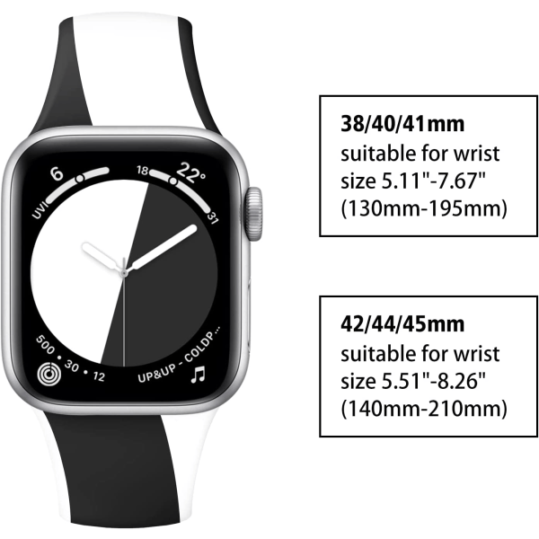 Designet for Apple Watch Band 38mm 40mm 41mm (svart/grønn)