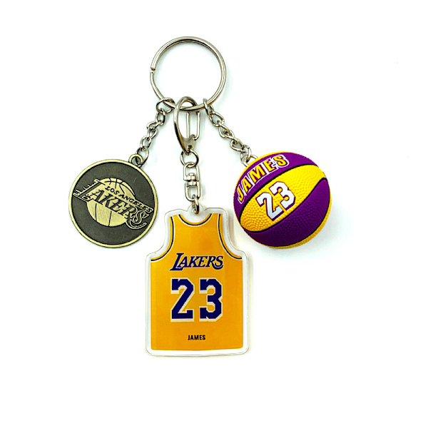 Personlig basketball nøglering, basketball nøglering til drenge og piger, basketball gave, 23 James (Lakers)