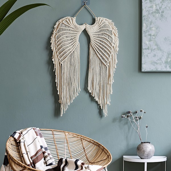 Englevinger Vævet Vægophæng Boho Kreativ Dekorativ Kvast
