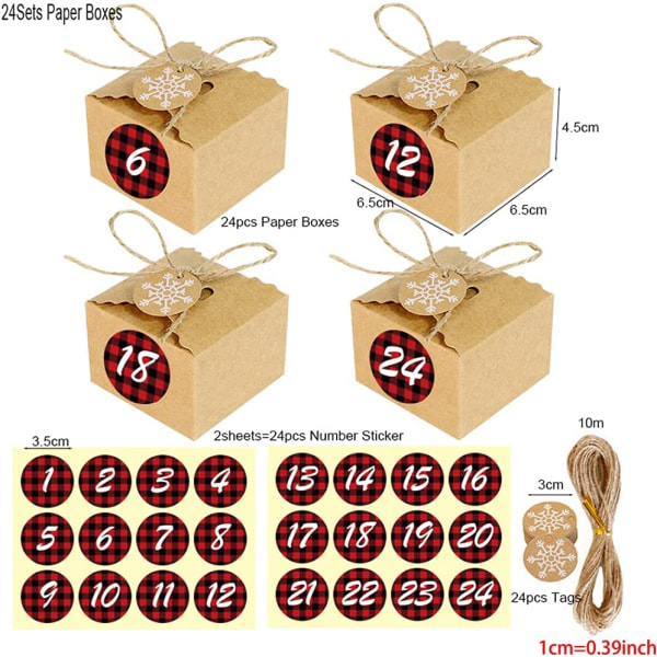 24 Pack lahja lapsille teini-ikäisille voimapaperilaatikot 1#