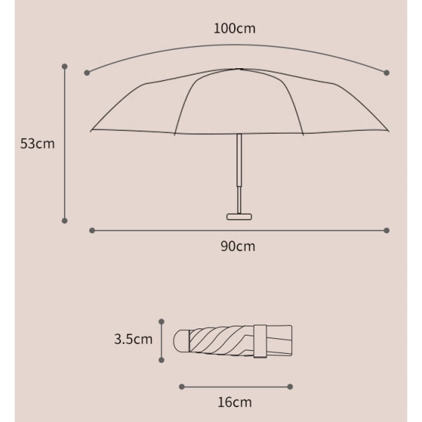 Sun Paraply Kapseli Paraply - Solskydd ja UV-skydd black
