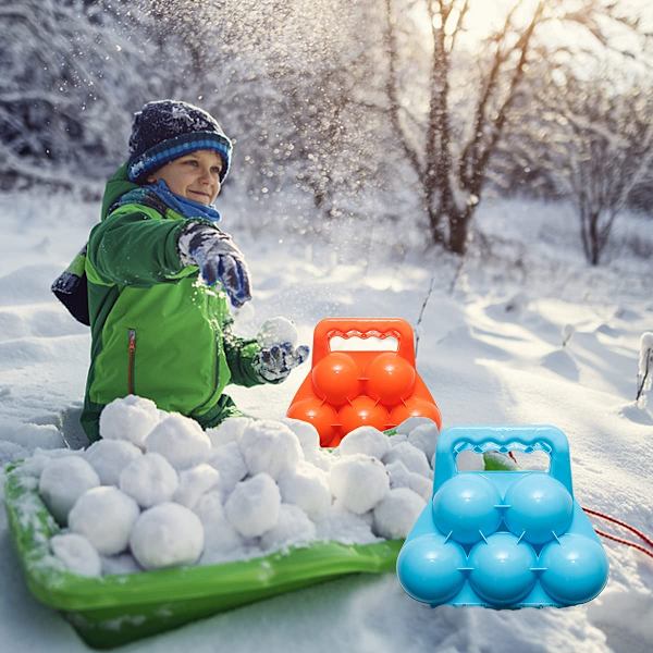 3-pack snöbollsmaskiner utomhus vinter snöleksak (orange, blå, grön)
