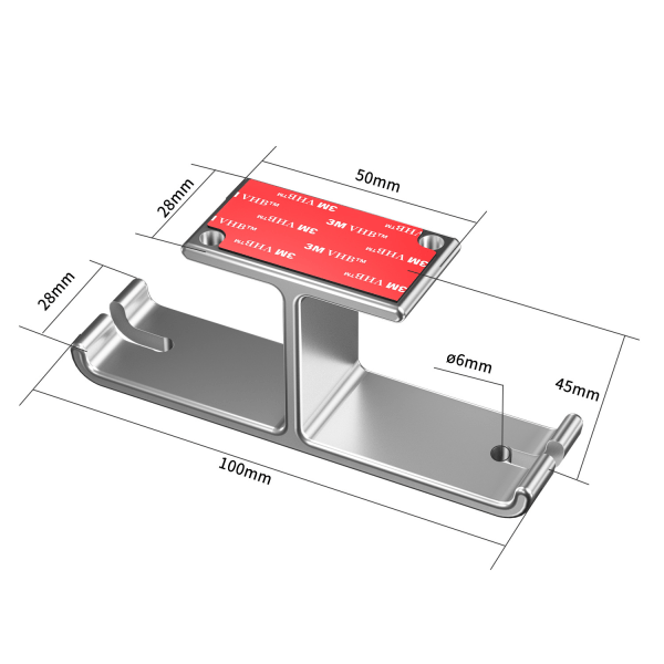 Hodetelefonholder for skrivebord, aluminiumkroker Silver