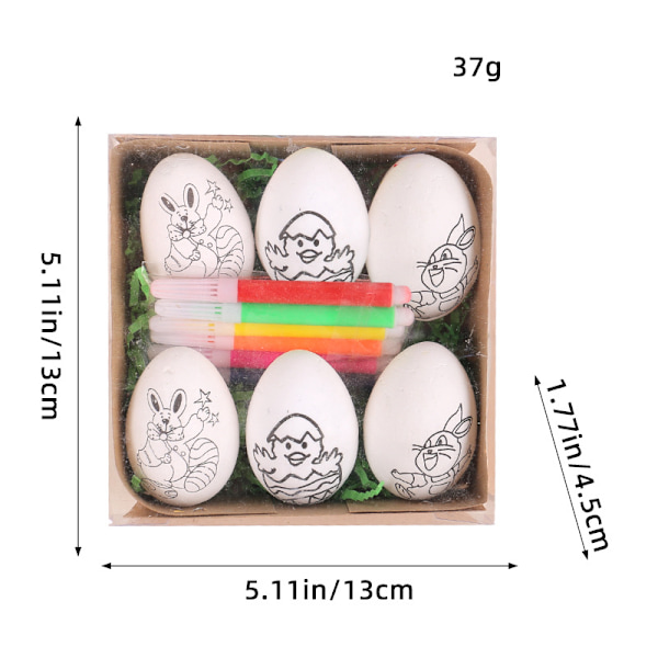 4 set påskägg DIY handmålade ägg, tecknade kaninägg barn handgjorda handgjorda gåvor