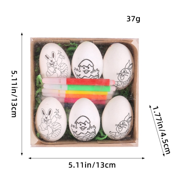 4 sett påske DIY håndmalte egg, tegneserie kanin egg Barn håndlaget håndlaget gave