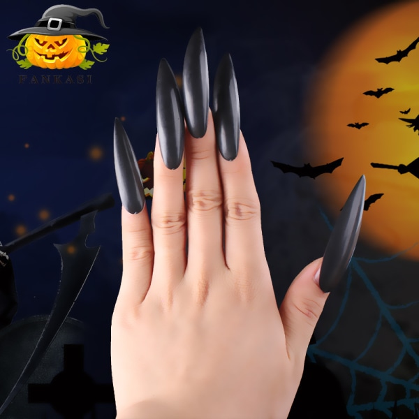 2 stk. falske negle cosplay fingerspidser fest halloween negle rød