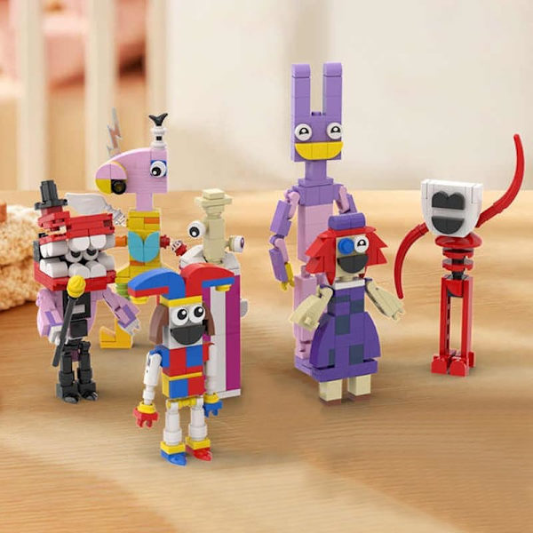 Digital Circus Byggesett - 7 i 1 Mini Pomni Jax Ragatha King Gangle Zooble Bubble Caine Humor Magisk Leker for Barn 7set