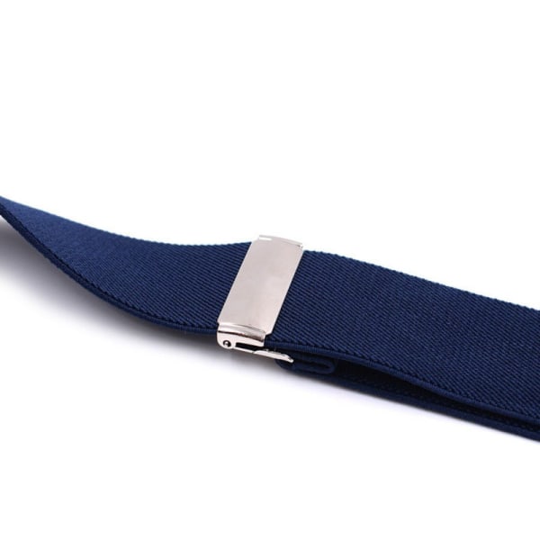 Slitstarka flexibla justerbara hängslen för män med 4 starka krokar Navy blue