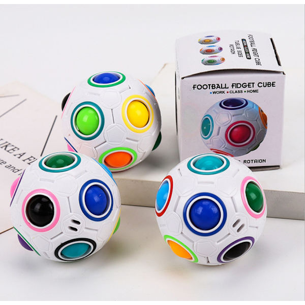 Magisk regnbågsboll 3D kubboll pussel Fidget Cube Stress Relief