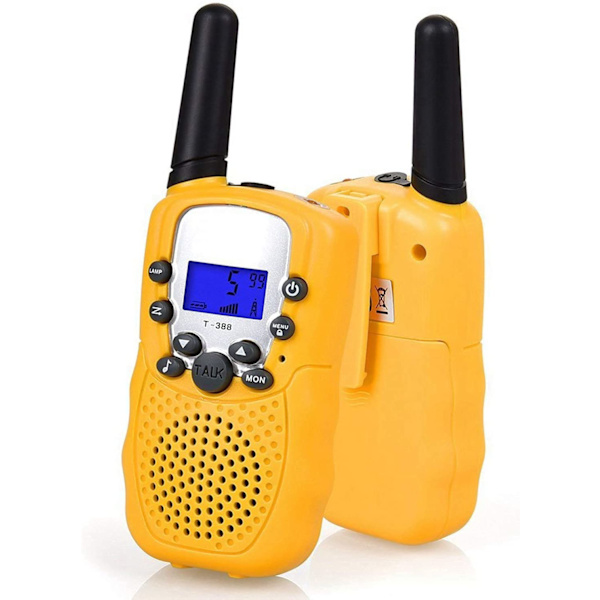 Barns trådløse walkie-talkie T388 håndholdt (gul, 2 stk.)