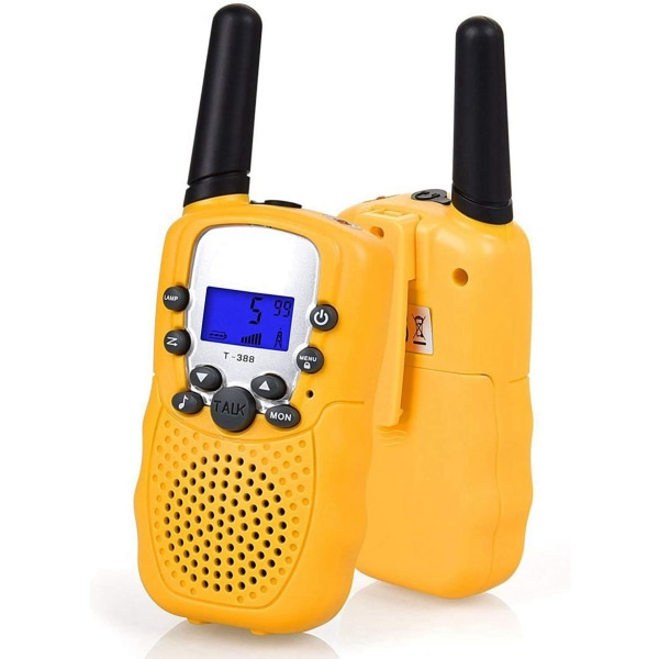 Håndholdt walkie-talkie T388 til børn (gul, 2 stk)