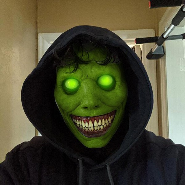 Halloween Mask Halloween Skelett Ansiktsmasker F?r Vuxna Latex Ansiktsmask Green (Glowing) 22x18x7cm