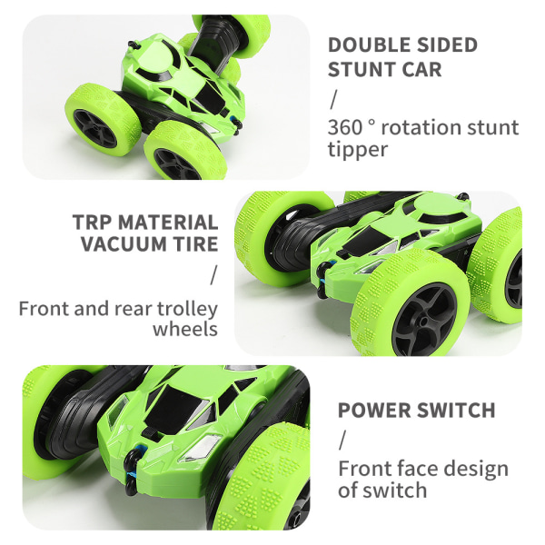 RC-auto 360° pyörivä RC-auto 2.4GHz RC-auto (vihreä)