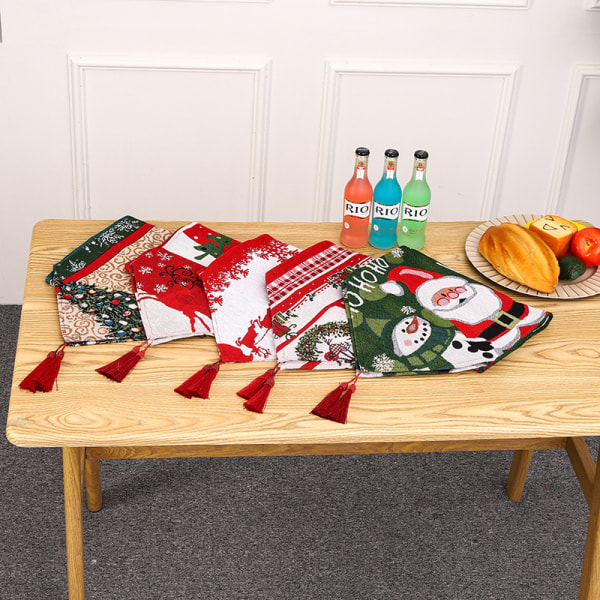 Christmas Decorations, Table Runners,Embroidered Elk Models