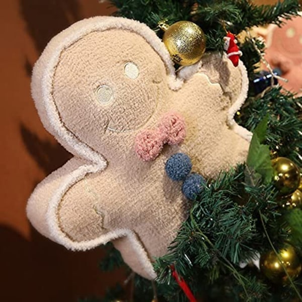 Myk Gingerbread Man plysjdukke myk kastepute-Beige