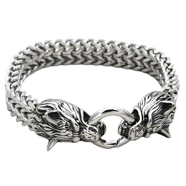 Armbånd i rustfrit stål Viking Fenris Wolf længde 23cm