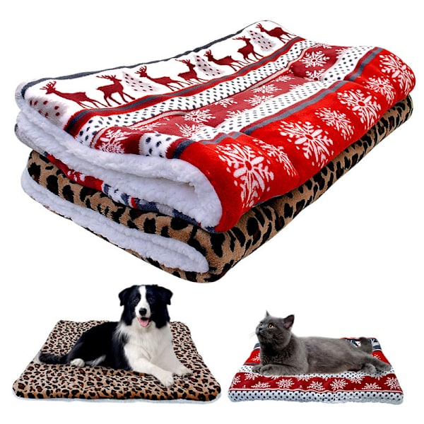 Lemmikkien alusta, pehmeä ja lämmin peitto, leopardin kuvio XL