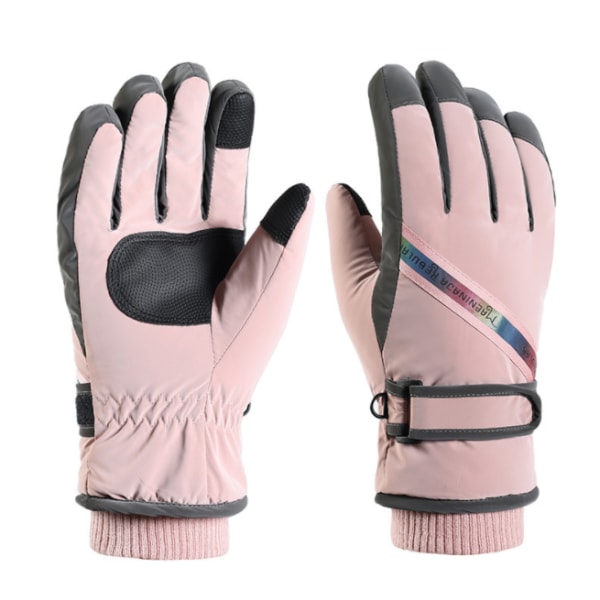 Vintervarma handskar, halkfria varma och vindtäta (rosa)
