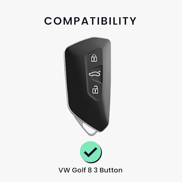 Silikon nøkkeldeksel for VW Golf 8 - Grå/Hvit