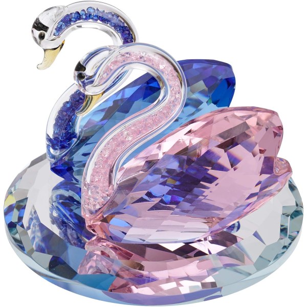 London Boutique kristall svan bröllop rosa blå statyett ornament for stue