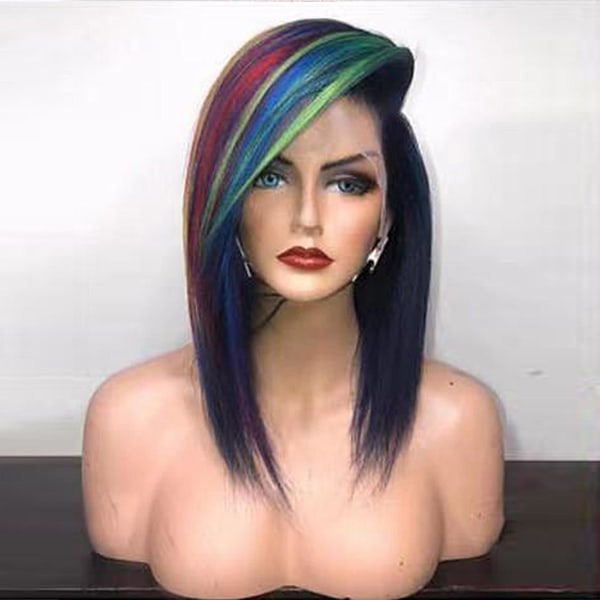 Kvinnlig peruk blandad färg cosplay högtemperatur fiber rose peruk