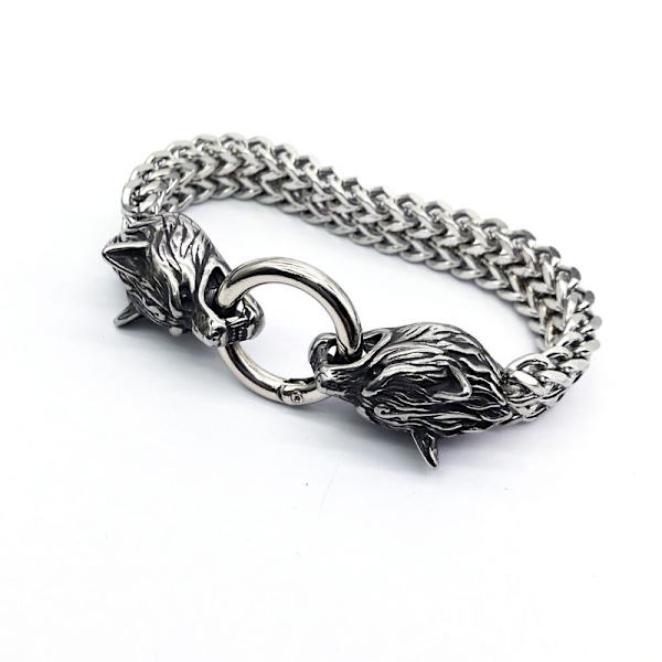 Armband i rostfritt stål Viking Fenris Wolf längd 19cm