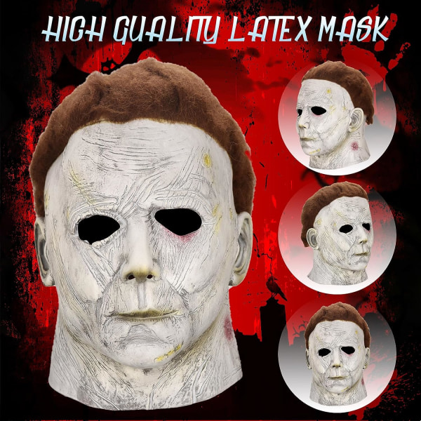 Noufun Michael Myers Mask för vuxna, Halloween Mask Micheal Myers Face - Halloween 2020 Grey-2018