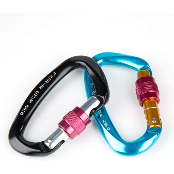 Karabiner 2 stk. Aluminium Karabiner Stropp Mutter, D-Form