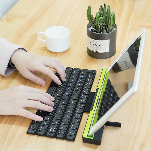 Nytt Tastatur Trådløst Mini Sammenleggbart Tastatur Bluetooth Sammenleggbart Trådløst Tastatur for Windows Android IOS Nettbrett iPad Telefon