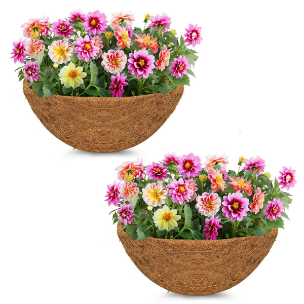 6pcs 10in Half Round Coco Coir Liner Hanging Baskets Flower Pot