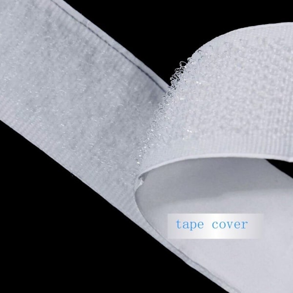 25 meter x 25 mm selvklæbende velcro, selvklæbende velcrobånd, 25 mm bredde, 25 m velcro og 25 m løkke, hvid KLB
