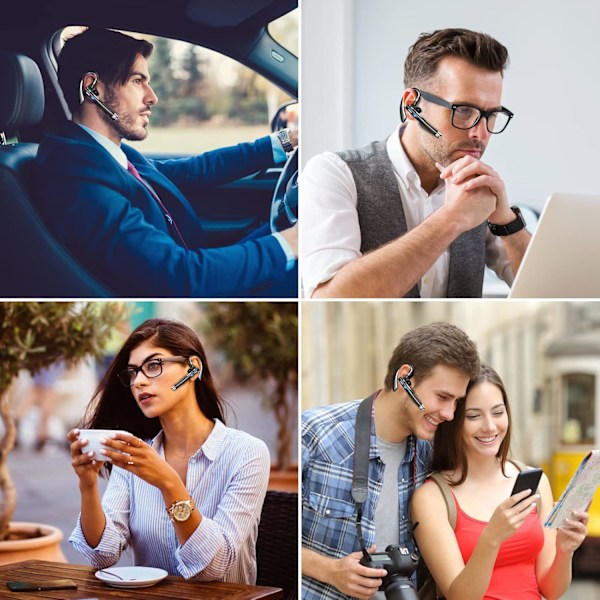 Bluetooth-headset med LED-ladeetui 270 graders roterbar mikrofon Handsfree Bluetooth 5.1-versjon