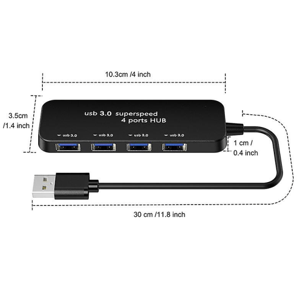 USB 3.0 Hub 4 Port High Speed USB Hub Splitter