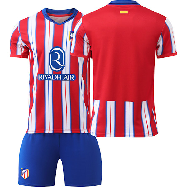 2024-2025 Atletico Madrid hjemmebane fodbolduniform nr. 7 Griezmann trøjesæt med sokker og beskyttelsesudstyr til mænd{HONGDE} NO.7  socks + protective gear #26