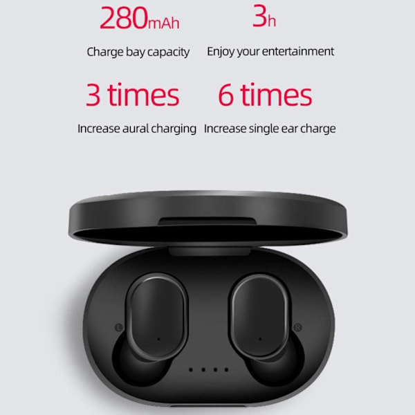 A6S TWS Bluetooth Hörlurar VS Redmi Airdots Trådlösa Hörlurar Stereo Headset Mini Hörsnäckor för Xiaomi iPhone Huawei Samsung