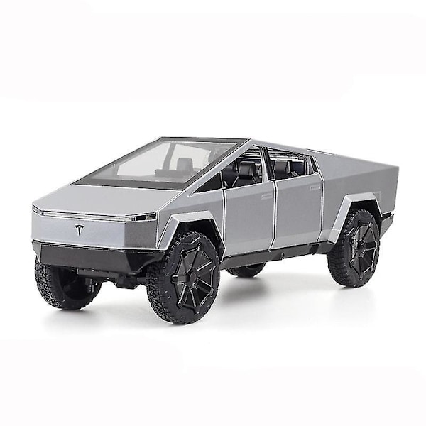 1/24 Tesla Cybertruck Pickup Suv Alloy Car Model Diecast Metal Toy Off-road Vehicle Truck Sound Light Kids Toy Collection