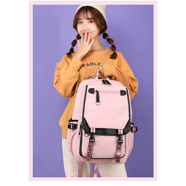 Ryggsäckar Utomhus dagryggsäckar för kvinnor Blackpink White
