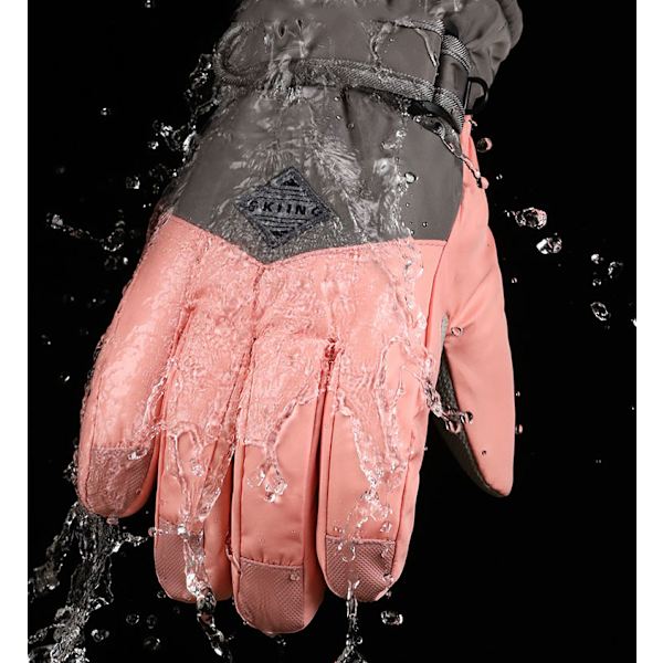 Vinter skidhandskar, varma händer, korrekt mönster, rosa
