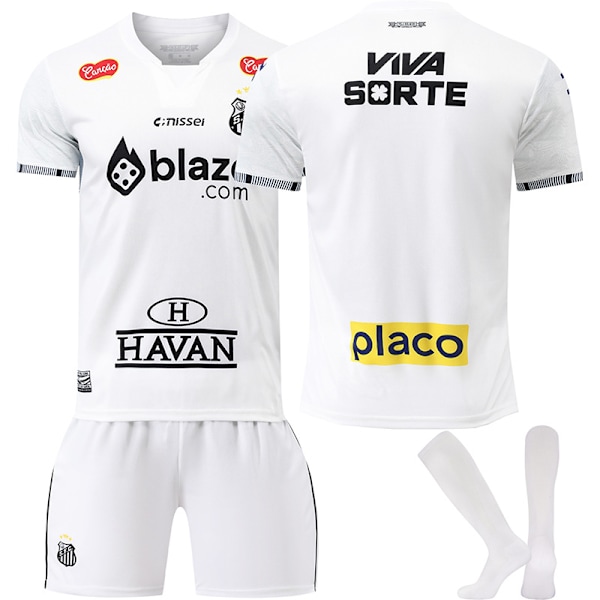 2025-2026 Santos -pelipaita nro 10 Neymar koti lyhythihainen jalkapallopuku lasten miesten ja naisten pukuversio {HONGDE} Size 10 with white socks #16