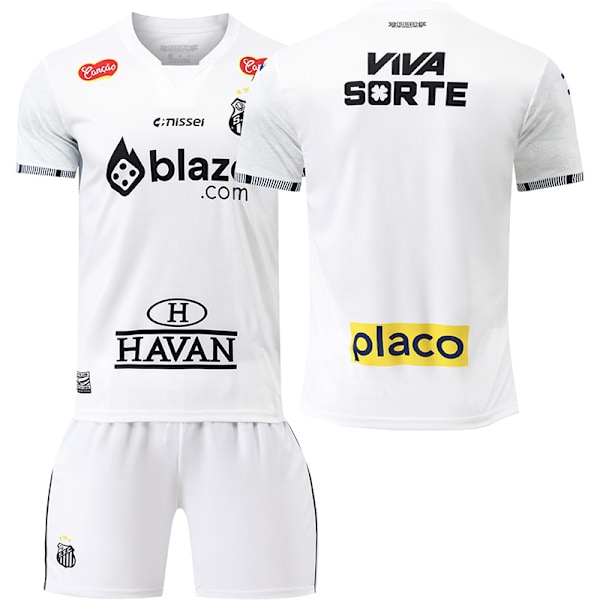 2025-2026 Santosdrakt Nr. 10 Neymar hjemme kortarmet fotballdrakt for barn, herre og dame, draktversjon {HONGDE} Size 10 with white socks L