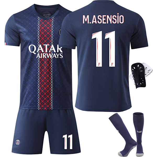 2025-2026 Paris Fotballdrakt Nr. 7 Mbappe 19 Li Gangren 10 Dembele 9 Ramos Draksett Utgave{HONGDE} No. 19 socks + protective gear #28