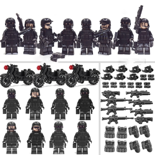 Black Panther Special Forces [8 hahmoa/ set] ja Cobi Cada -varusteet ovat yhteensopivat