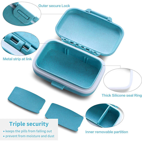 4-pack 3-fack pillbox, 3 gånger om dagen/AM-PM